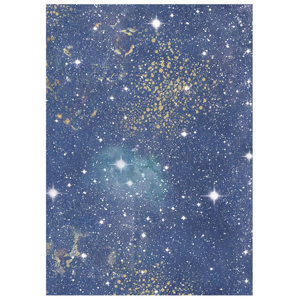Printed 8 Rice paper A6 backgrounds selection for Art and Craft - Cosmos