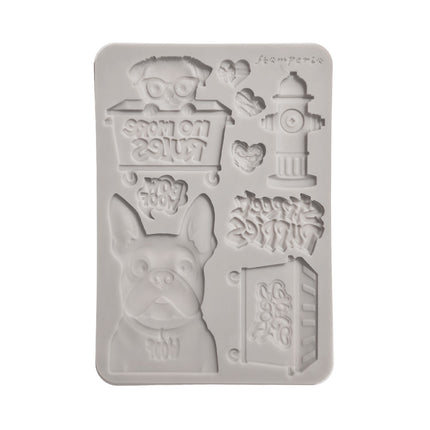 Silicon mould Designs A5 for Art and Craft - Furry Friends 2 dogs