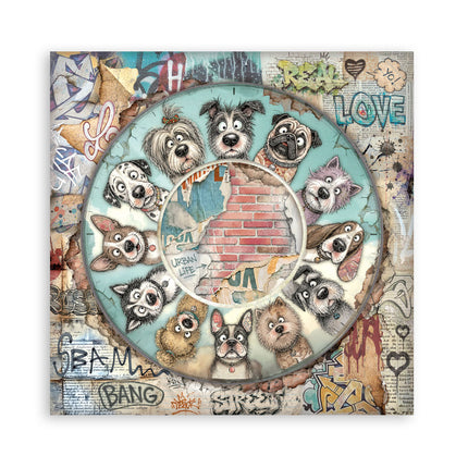 12”x12” (30.5x30.5 cm) Paper Pad 10 double sided printed sheets - Furry Friends 2