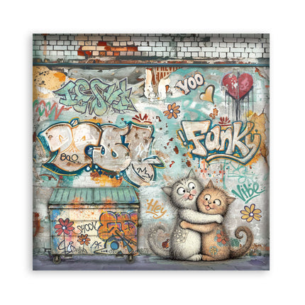 8”x8” (20.3x20.3 cm) Paper Pad 10 double sided printed sheets - Furry Friends 2