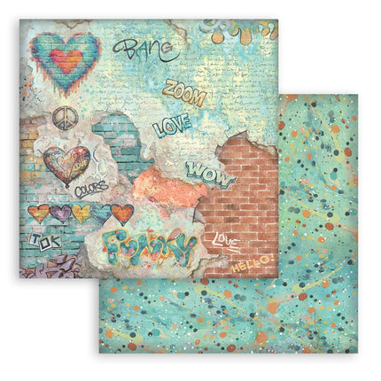 8”x8” (20.3x20.3 cm) Paper Pad 10 double sided printed Backgrounds sheets - Furry Friends 2