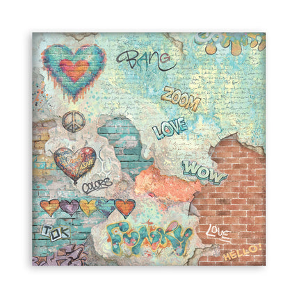 8”x8” (20.3x20.3 cm) Paper Pad 10 double sided printed Backgrounds sheets - Furry Friends 2
