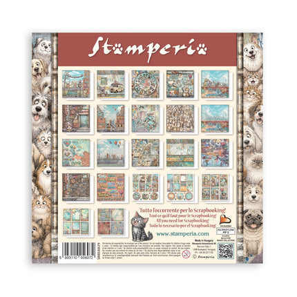 8”x8” (20.3x20.3 cm) Paper Pad 22 single sided printed paper sheets - Furry Friends 2