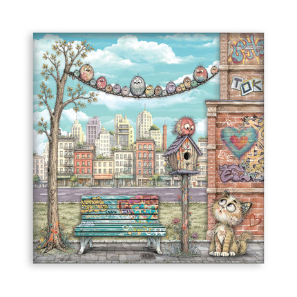 8”x8” (20.3x20.3 cm) Paper Pad 22 single sided printed paper sheets - Furry Friends 2