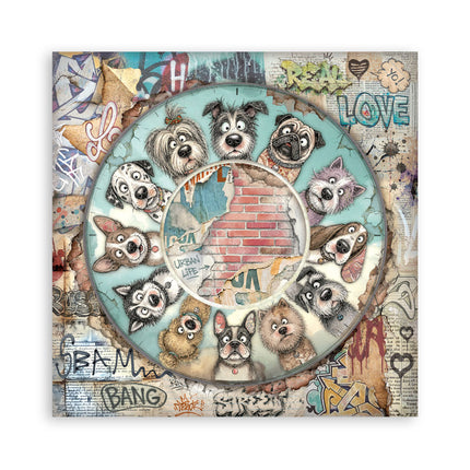 8”x8” (20.3x20.3 cm) Paper Pad 22 single sided printed paper sheets - Furry Friends 2