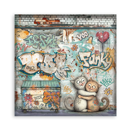 12”x12” (30.5x30.5 cm) Paper Pad 22 single sided printed paper sheets - Furry Friends 2