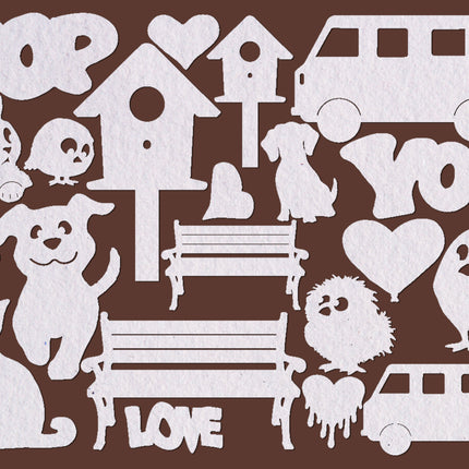 Art Paper Shapes laser cut - Furry Friends 2