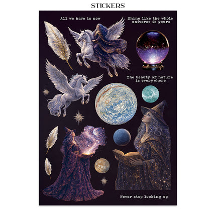 Printed Art Junk journal: stickers, cut-outs, backgrounds for Art and Craft - Cosmos