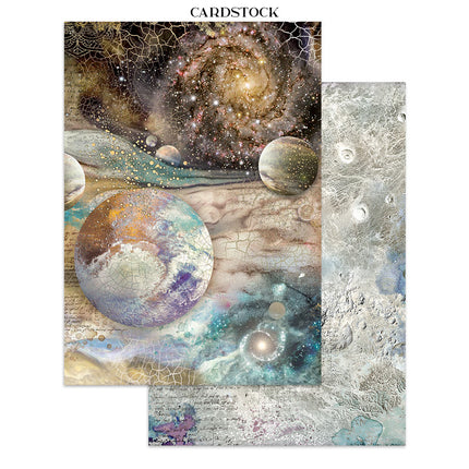 Printed Art Junk journal: stickers, cut-outs, backgrounds for Art and Craft - Cosmos