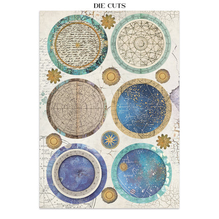 Printed Art Junk journal: stickers, cut-outs, backgrounds for Art and Craft - Cosmos