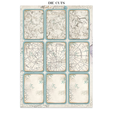 Printed Art Junk journal: stickers, cut-outs, backgrounds for Art and Craft - Cosmos