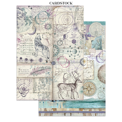 Printed Art Junk journal: stickers, cut-outs, backgrounds for Art and Craft - Cosmos