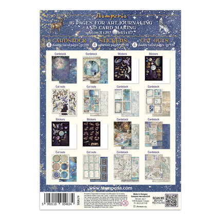 Printed Art Junk journal: stickers, cut-outs, backgrounds for Art and Craft - Cosmos
