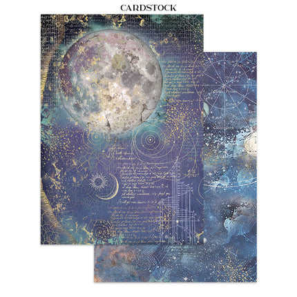 Printed Art Junk journal: stickers, cut-outs, backgrounds for Art and Craft - Cosmos