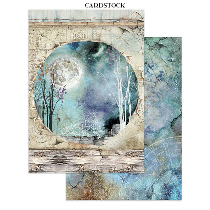 Printed Art Junk journal: stickers, cut-outs, backgrounds for Art and Craft - Cosmos