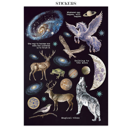 Printed Art Junk journal: stickers, cut-outs, backgrounds for Art and Craft - Cosmos