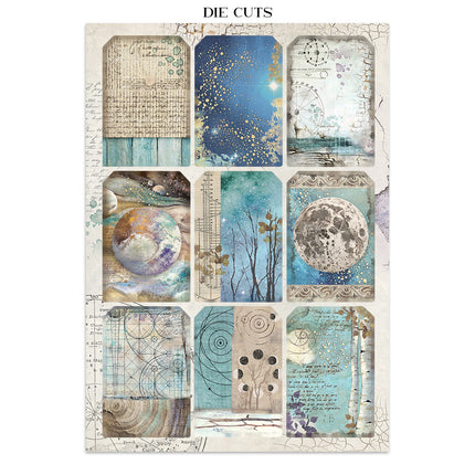 Printed Art Junk journal: stickers, cut-outs, backgrounds for Art and Craft - Cosmos