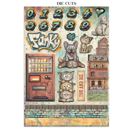 Printed Art Junk journal: stickers, cut-outs, backgrounds for Art and Craft - Furry Friends 2