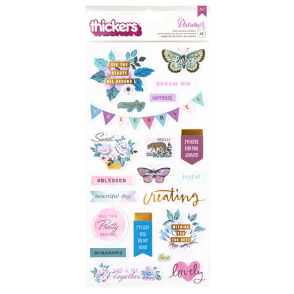 Dreamer Thickers Schaumstoff Phrase Sticker (42 Stück)
