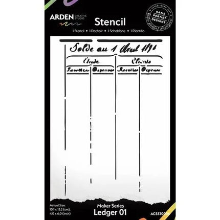 Arden Creative Studio Maker Series 4x6 Zoll Schablone Ledger 01