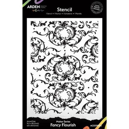Arden Creative Studio Maker Series 6x8 Zoll Schablone Verschnörkelte Verzierungen