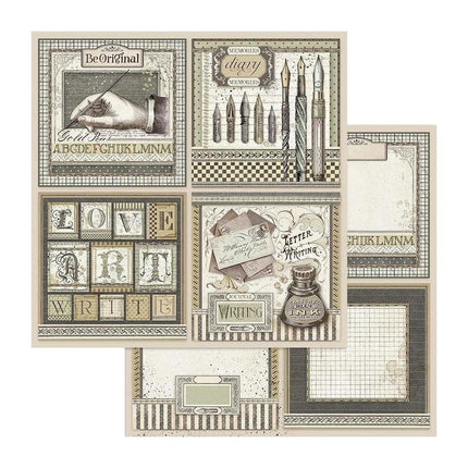 Beidseitiges Scrapbook-Papier Kalligrafie-Karten