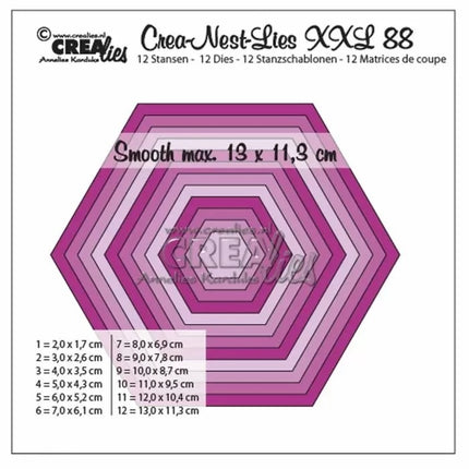 Crealies • Crea-Nest-Lies XXL Glattes Sechseck