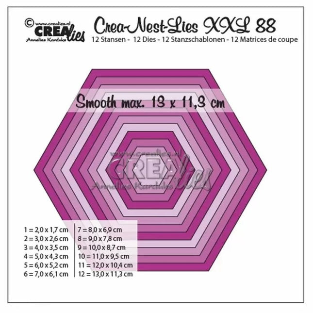 Crealies • Crea-Nest-Lies XXL Glattes Sechseck