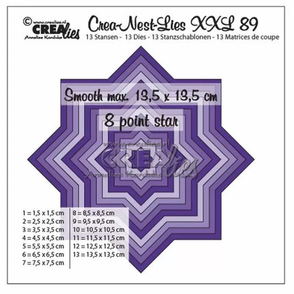 Crealies • Crea-Nest-Lies XXL Glatter 8-zackiger Stern