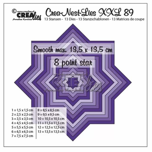 Crealies • Crea-Nest-Lies XXL Glatter 8-zackiger Stern