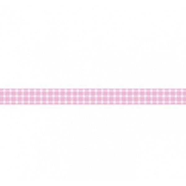 Dekoband cm. 2x10m - Rosa und Weiß kariert