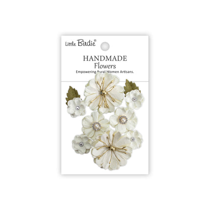 Handgemaakte Bloemen Liora - Ivory Pearl 10pc