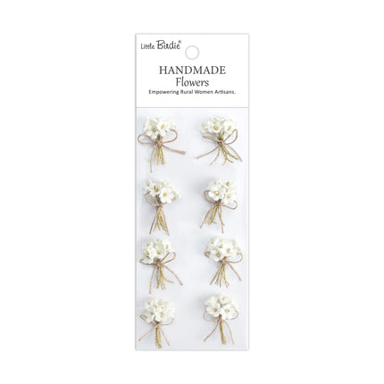 Handgemaakte Bloemen Bouquet - Ivory Pearl 8pc