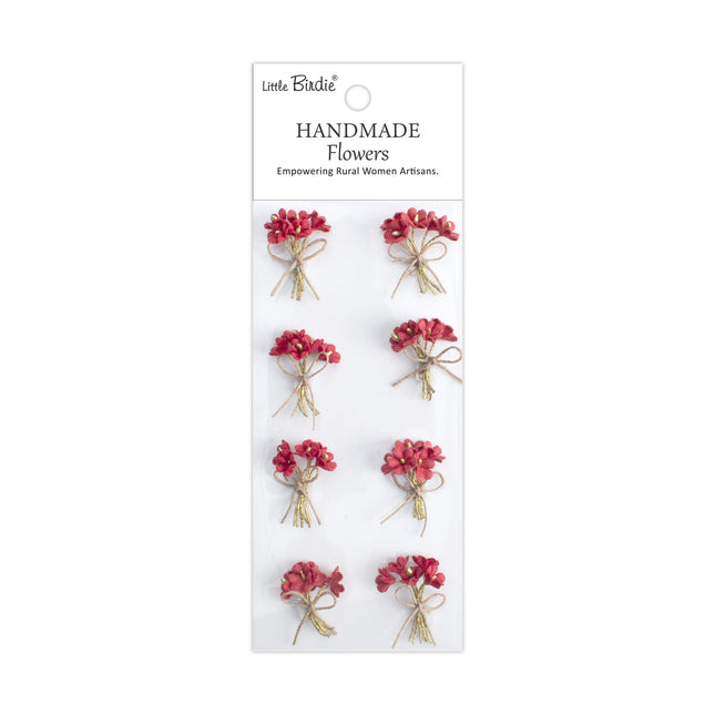 Handgemaakte Bloemen Bouquet - Cardinal Red 8pc