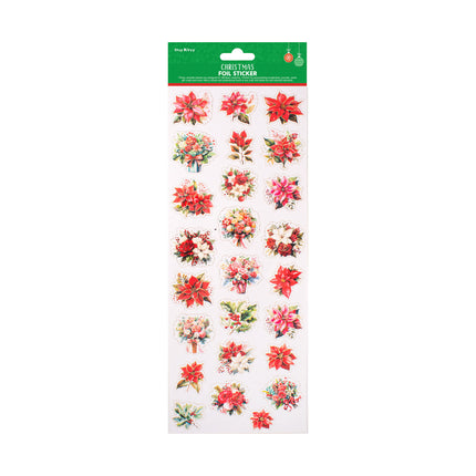 Kerst Peel-Off Foil Stickers - Bouquet beauty ca. 13.75 x 5in 1 vel