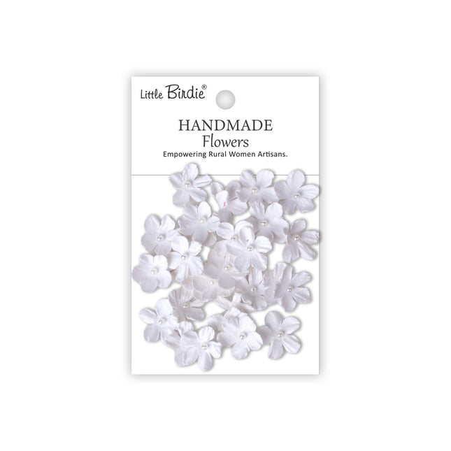 Handgemaakte Bloemen Pearl Petites - Frosty White 30pc