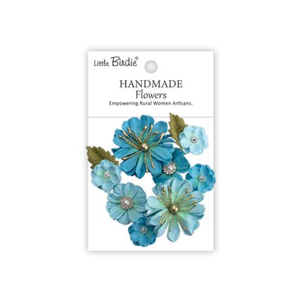 Handgemaakte Bloemen Liora - Crystal Blue 10pc