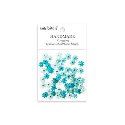 Handgemaakte Bloemen Micro Jewlled Florettes - Misty Sky 60pc