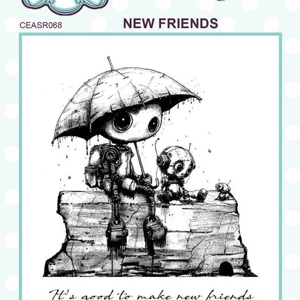 Andy Skinner Vorgefertigter Gummistempel Botology New Friends (CEASR068)