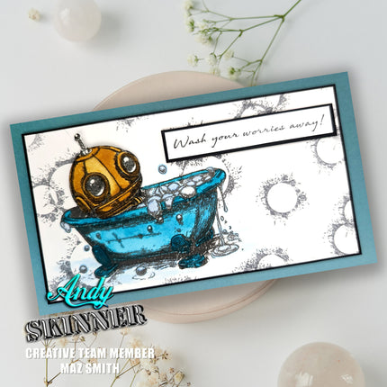 Andy Skinner Vorgefertigter Gummistempel Botology Wash Your Worries Away (CEASR070)