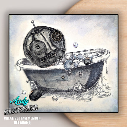 Andy Skinner Vorgefertigter Gummistempel Botology Wash Your Worries Away (CEASR070)