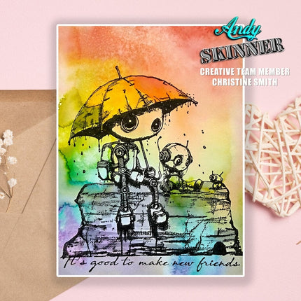 Andy Skinner Vorgefertigter Gummistempel Botology New Friends (CEASR068)