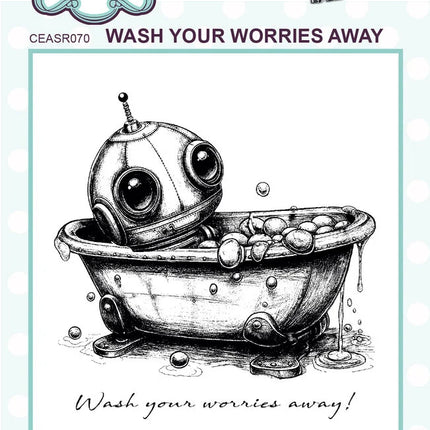 Andy Skinner Vorgefertigter Gummistempel Botology Wash Your Worries Away (CEASR070)