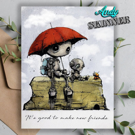 Andy Skinner Vorgefertigter Gummistempel Botology New Friends (CEASR068)