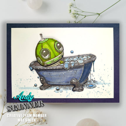 Andy Skinner Vorgefertigter Gummistempel Botology Wash Your Worries Away (CEASR070)