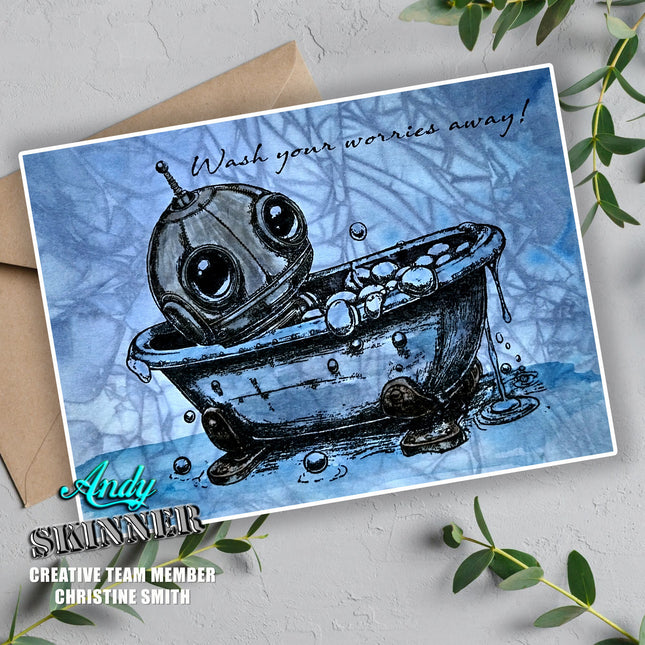 Andy Skinner Vorgefertigter Gummistempel Botology Wash Your Worries Away (CEASR070)