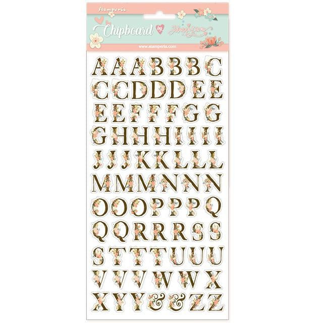 Chipboard cm 15x30 Alphabet
