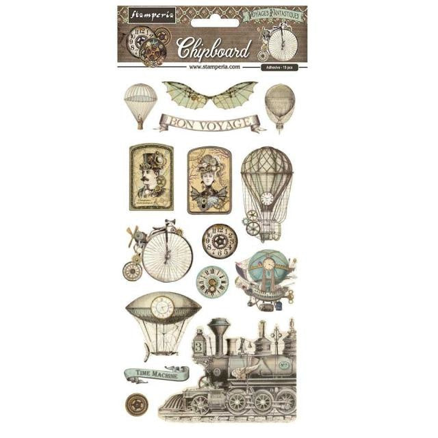 Chipboard 15x30 cm - Voyages Fantastiques