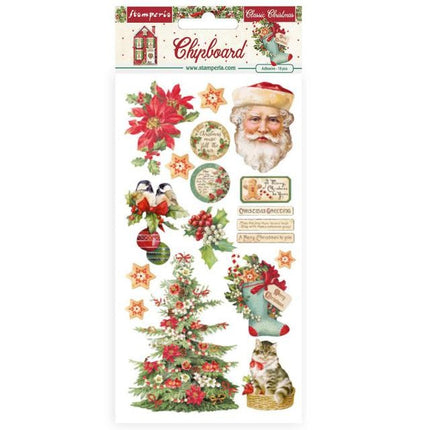 Chipboard 15x30 cm - Klassische Weihnachten
