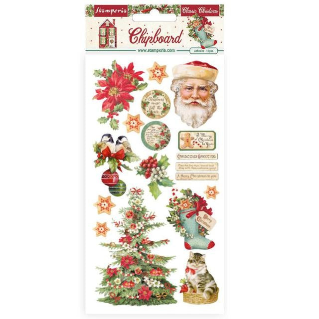 Chipboard 15x30 cm - Klassische Weihnachten